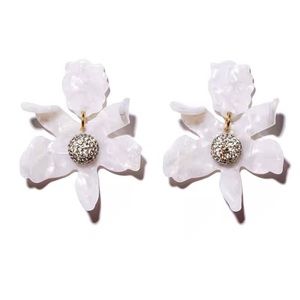 Lele Sadoughi Crystal Lily Clip Earrings